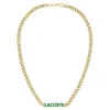 Lacoste Collier Homme Script - 2040475 Acier Doré, Vert | Homme Colliers Et Pendentifs