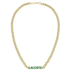 Lacoste Collier Homme Script - 2040475 Acier Doré, Vert | Homme Colliers Et Pendentifs