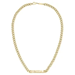 Lacoste Collier Homme Script - 2040475 Acier Doré, Vert | Homme Colliers Et Pendentifs