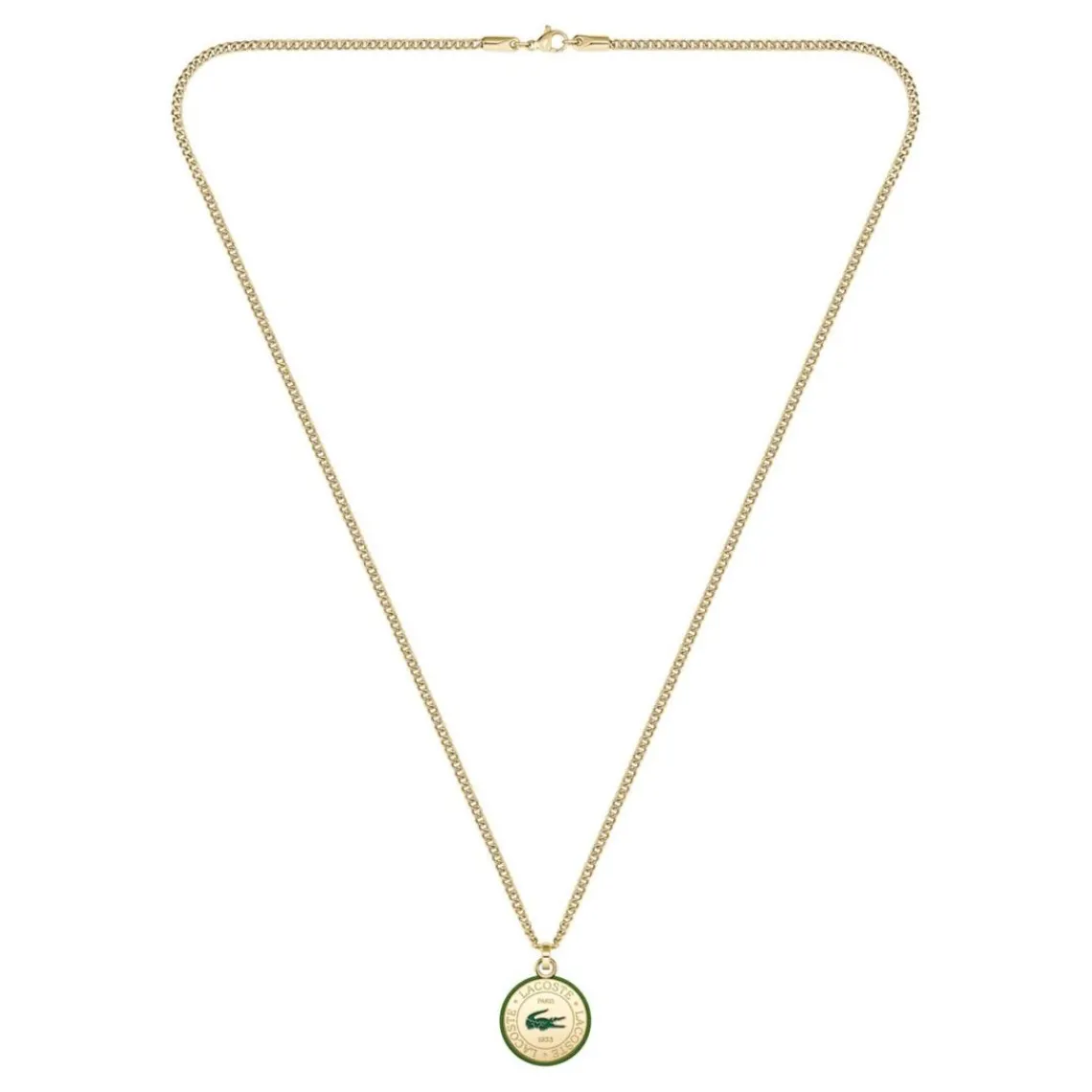 Lacoste Collier Homme Vigor - 2040448 Acier Doré, Vert | Homme Colliers Et Pendentifs