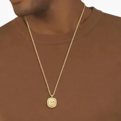 Lacoste Collier Homme Vigor - 2040411 Acier Doré | Homme Colliers Et Pendentifs