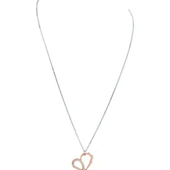 Jourdan Collier APHRODITE ADY518 - Collier En Argent Bicolore Rose Oxyde de zirconium Femme | Femme Collier Et Pendentif