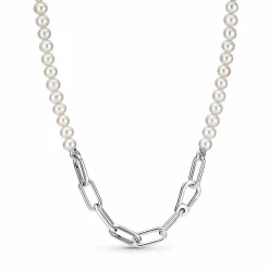 Pandora Collier Link et Perles culture d'eau douce ME | Femme Collier Et Pendentif