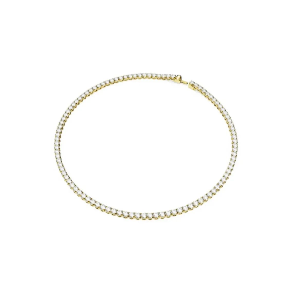Swarovski Bijoux Collier Matrix Tennis, Coupe ronde, Blanc, Placage de ton or | Femme Collier Et Pendentif