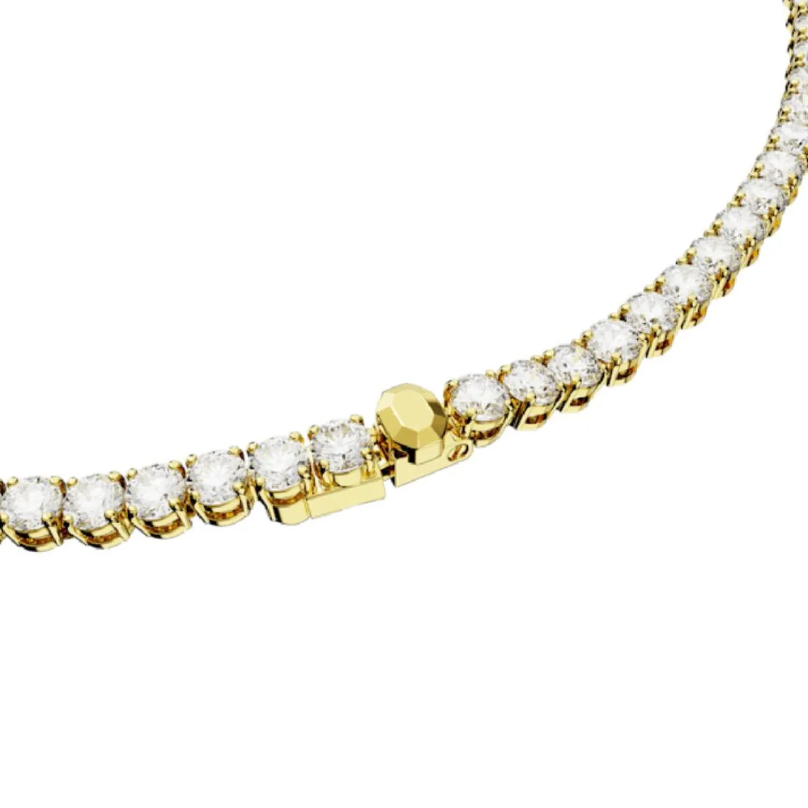 Swarovski Bijoux Collier Matrix Tennis, Coupe ronde, Blanc, Placage de ton or | Femme Collier Et Pendentif