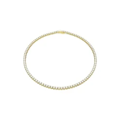 Swarovski Bijoux Collier Matrix Tennis, Coupe ronde, Blanc, Placage de ton or | Femme Collier Et Pendentif