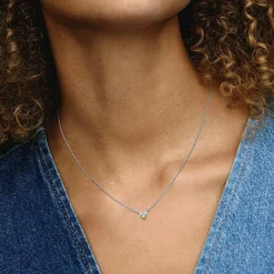 Pandora Collier Timeless - Cœur Trois Pierres en Argent 925/1000 | Femme Collier Et Pendentif