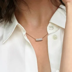 Pandora Collier Timeless - Double Barre Pavée | Femme Collier Et Pendentif