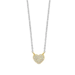 Ti Sento Collier - 3899ZY Argent Doré Cœur Pavé | Femme Collier Et Pendentif
