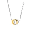 Ti Sento Collier 3915SY - argent anneaux entrelacés bicolores Femme | Femme Collier Et Pendentif
