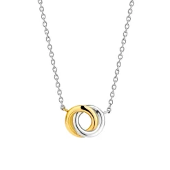 Ti Sento Collier 3915SY - argent anneaux entrelacés bicolores Femme | Femme Collier Et Pendentif
