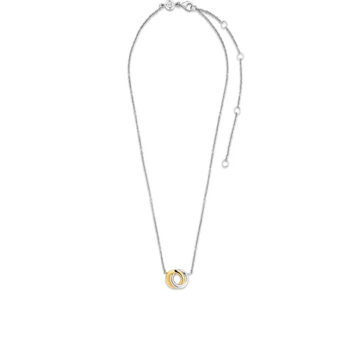 Ti Sento Collier 3915SY - argent anneaux entrelacés bicolores Femme | Femme Collier Et Pendentif