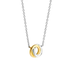 Ti Sento Collier 3915SY - argent anneaux entrelacés bicolores Femme | Femme Collier Et Pendentif