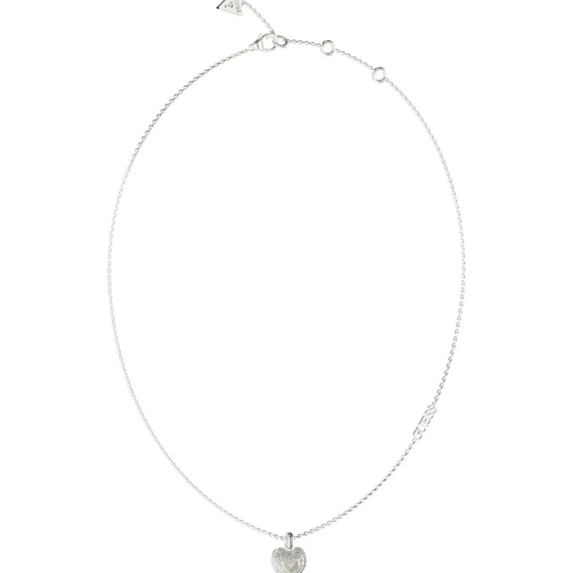 Guess Bijoux Collier Amami Acier Rhodié Cœur Pavé | Femme Collier Et Pendentif