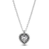 Pandora Collier avec Pendentif Halo Cœur Scintillant | Femme Collier Et Pendentif