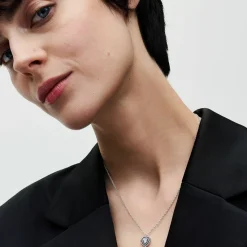 Pandora Collier avec Pendentif Halo Cœur Scintillant | Femme Collier Et Pendentif