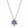 Pandora Collier avec Pendentif Herbier Scintillant Bleu | Femme Collier Et Pendentif
