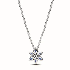 Pandora Collier avec Pendentif Herbier Scintillant Bleu | Femme Collier Et Pendentif