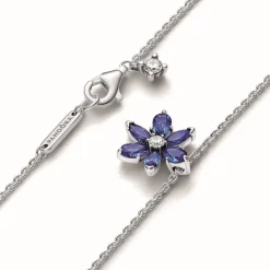Pandora Collier avec Pendentif Herbier Scintillant Bleu | Femme Collier Et Pendentif