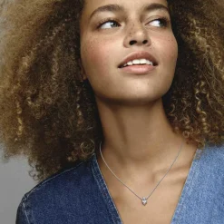 Pandora Collier avec Pendentif Timeless - Double Cœur Scintillant | Femme Collier Et Pendentif