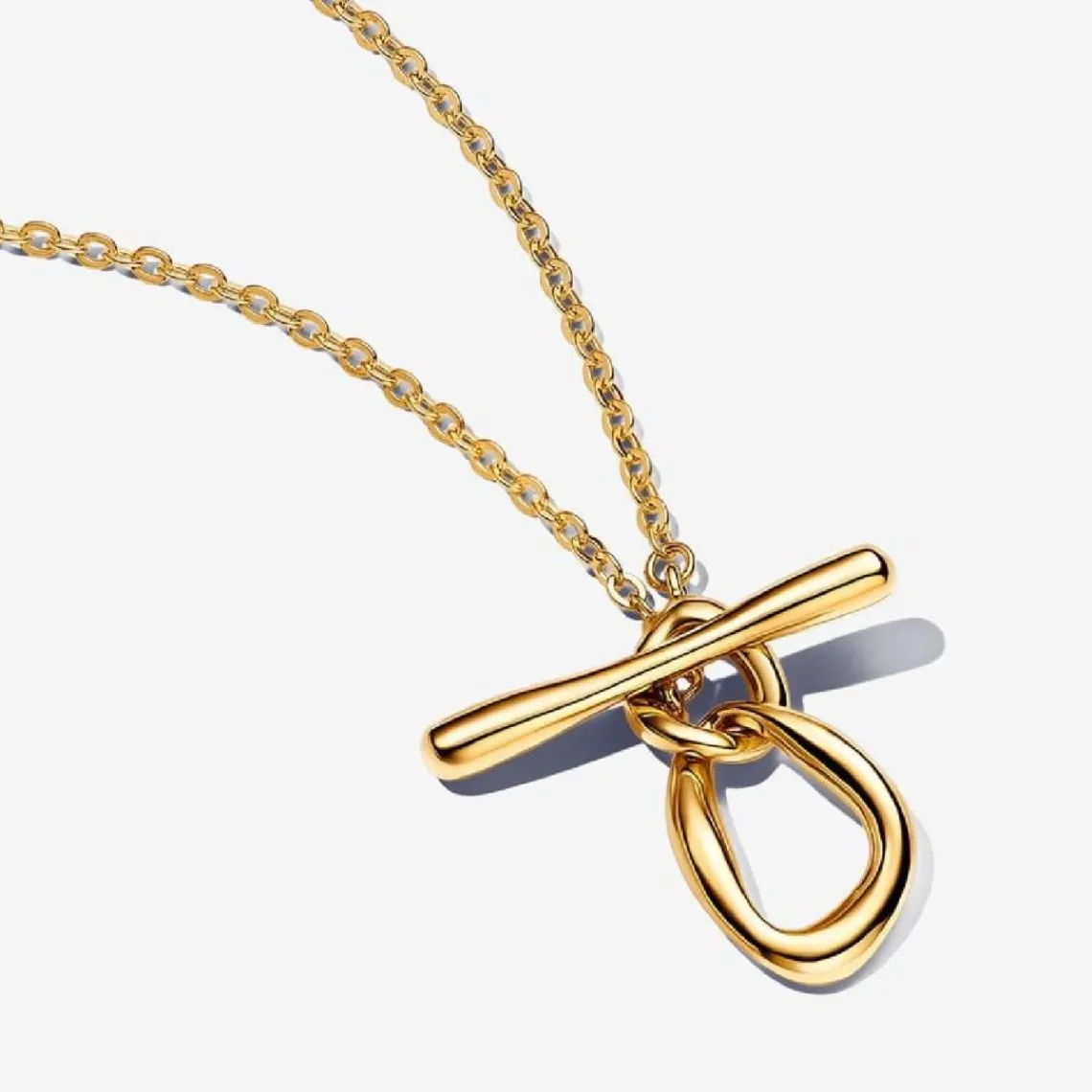 Pandora Collier à barre en T plaqué or 14 carats | Femme Collier Et Pendentif