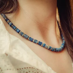 Sloya Collier Blima en pierres Lapis-lazuli | Femme Collier Et Pendentif