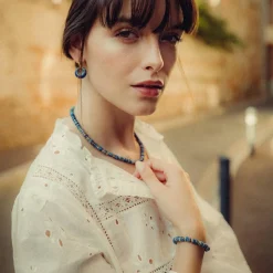 Sloya Collier Blima en pierres Lapis-lazuli | Femme Collier Et Pendentif