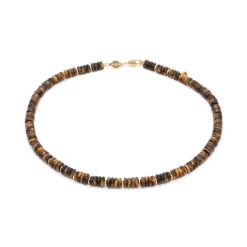Sloya Collier Blima en pierres Oeil de Tigre | Femme Collier Et Pendentif