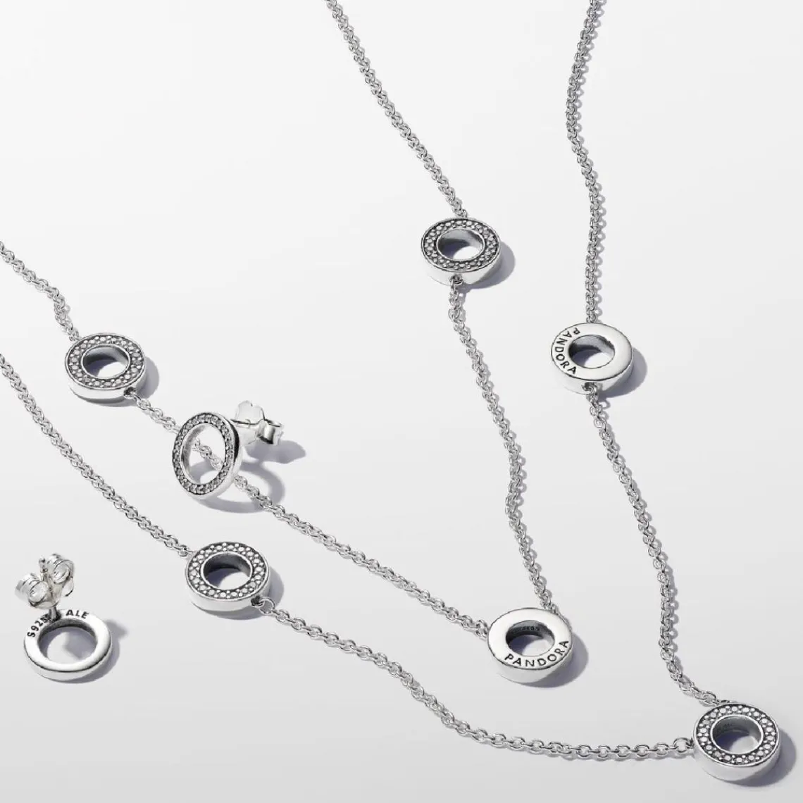 Pandora Collier Cercles Pavés | Femme Collier Et Pendentif