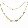Clyda Bijoux Collier Charme Acier Doré Multi Chaines 42+3 cm | Femme Collier Et Pendentif