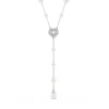 Swarovski Bijoux Collier en Y Ariana Grande x Swarovski, Tailles variées, Cœur, Blanc, Métal rhodié | Femme Collier Et Pendentif