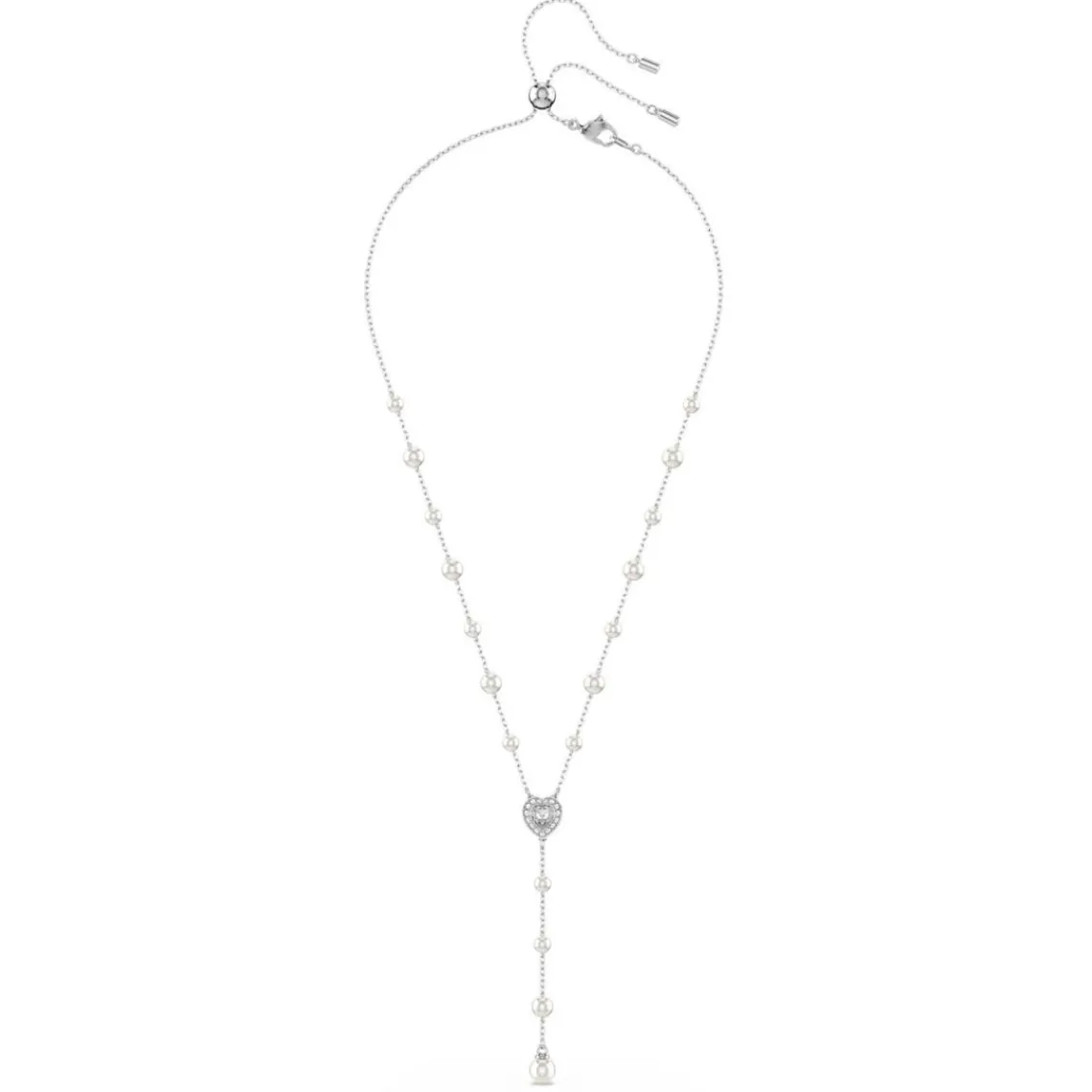 Swarovski Bijoux Collier en Y Ariana Grande x Swarovski, Tailles variées, Cœur, Blanc, Métal rhodié | Femme Collier Et Pendentif