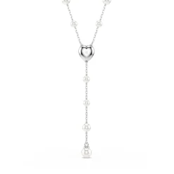 Swarovski Bijoux Collier en Y Ariana Grande x Swarovski, Tailles variées, Cœur, Blanc, Métal rhodié | Femme Collier Et Pendentif