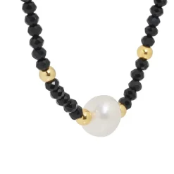Edforce Collier et pendentif Femme 534-0113-N - Perle noir | Femme Collier Et Pendentif