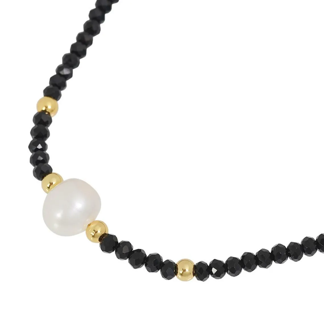 Edforce Collier et pendentif Femme 534-0113-N - Perle noir | Femme Collier Et Pendentif