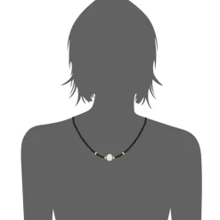 Edforce Collier et pendentif Femme 534-0113-N - Perle noir | Femme Collier Et Pendentif