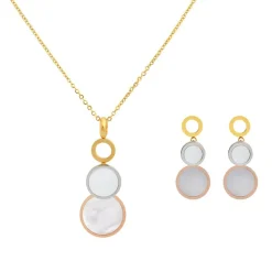 Edforce Collier et pendentif Femme 302-0100-S - Acier Doré | Femme Collier Et Pendentif