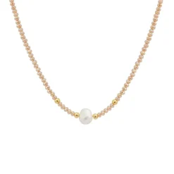Edforce Collier et pendentif Femme 534-0116-N - Perle Doré | Femme Collier Et Pendentif