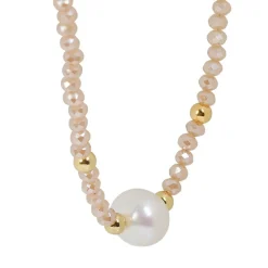 Edforce Collier et pendentif Femme 534-0116-N - Perle Doré | Femme Collier Et Pendentif