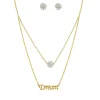 Edforce Collier et pendentif Femme 165-0151-S - Acier Doré | Femme Collier Et Pendentif