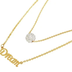 Edforce Collier et pendentif Femme 165-0151-S - Acier Doré | Femme Collier Et Pendentif