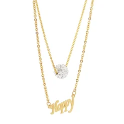 Edforce Collier et pendentif Femme 165-0157-S - Acier Doré | Femme Collier Et Pendentif
