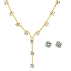 Edforce Collier et pendentif Femme 300-0127-S - Acier Doré | Femme Collier Et Pendentif