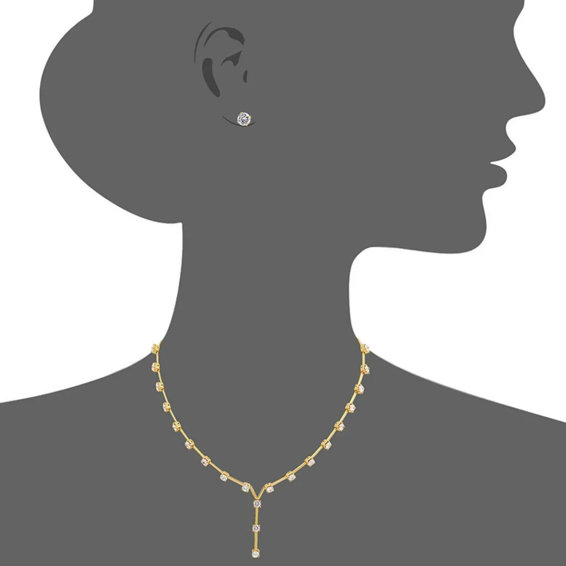 Edforce Collier et pendentif Femme 300-0127-S - Acier Doré | Femme Collier Et Pendentif