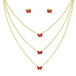 Edforce Collier et pendentif Femme 226-0046-S - Acier Doré | Femme Collier Et Pendentif
