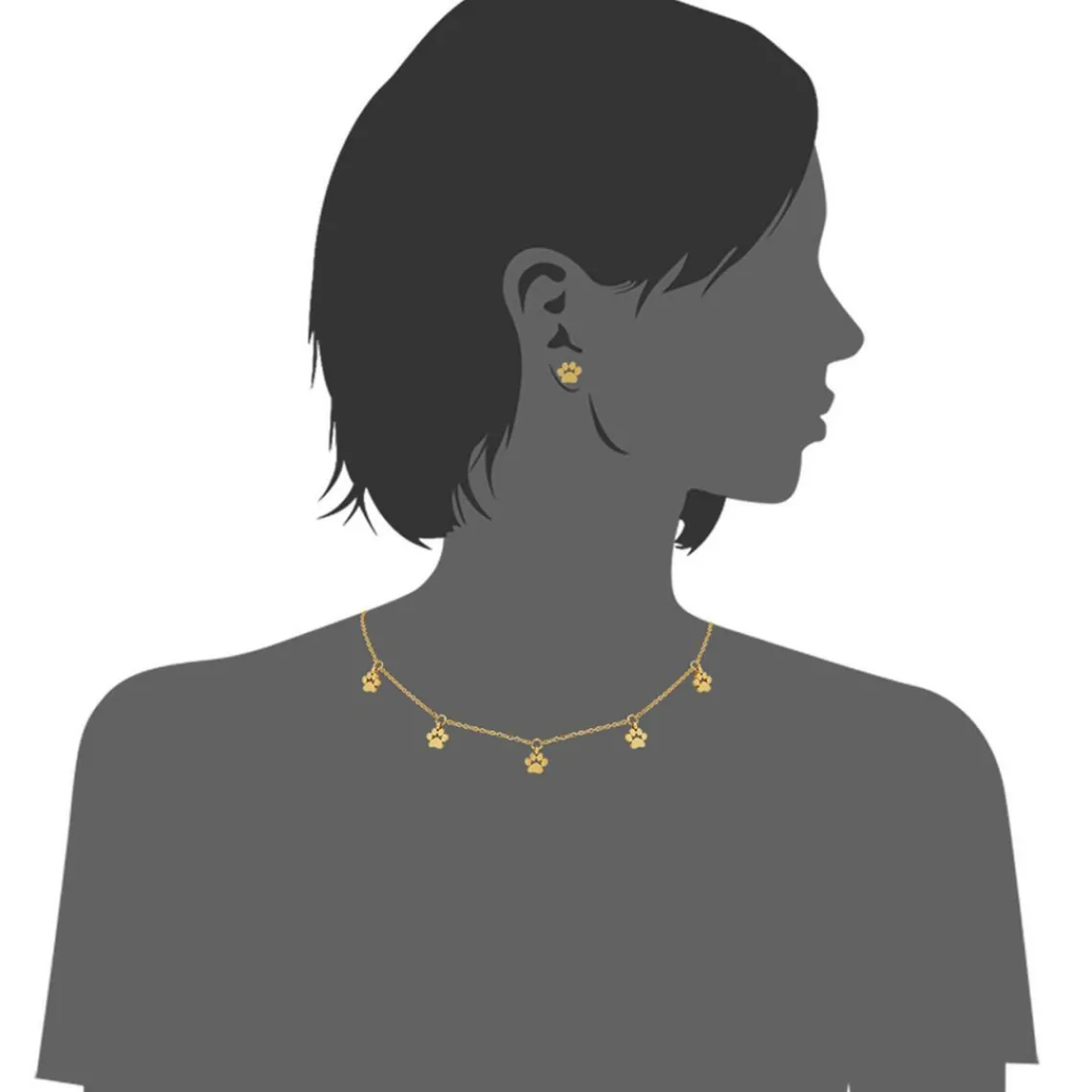 Edforce Collier et pendentif Femme 41-0301-S - Acier Doré | Femme Collier Et Pendentif