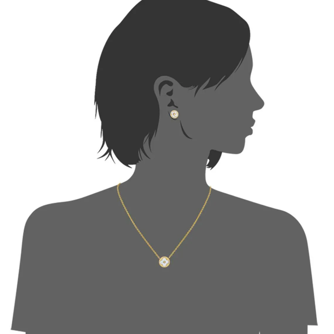 Edforce Collier et pendentif Femme 274-0035-S - Acier Doré | Femme Collier Et Pendentif