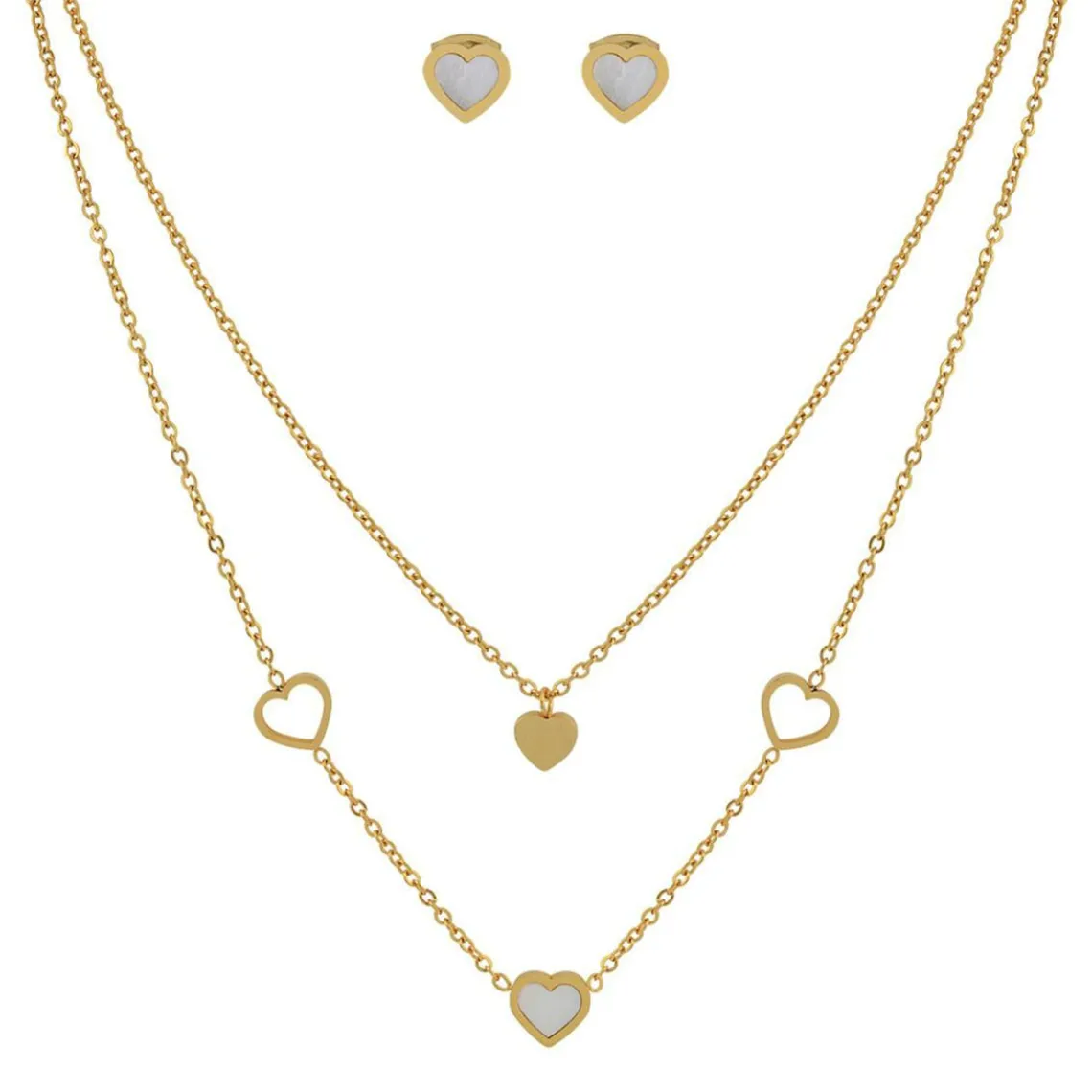 Edforce Collier et pendentif Femme 337-0311-S - Acier Doré | Femme Collier Et Pendentif