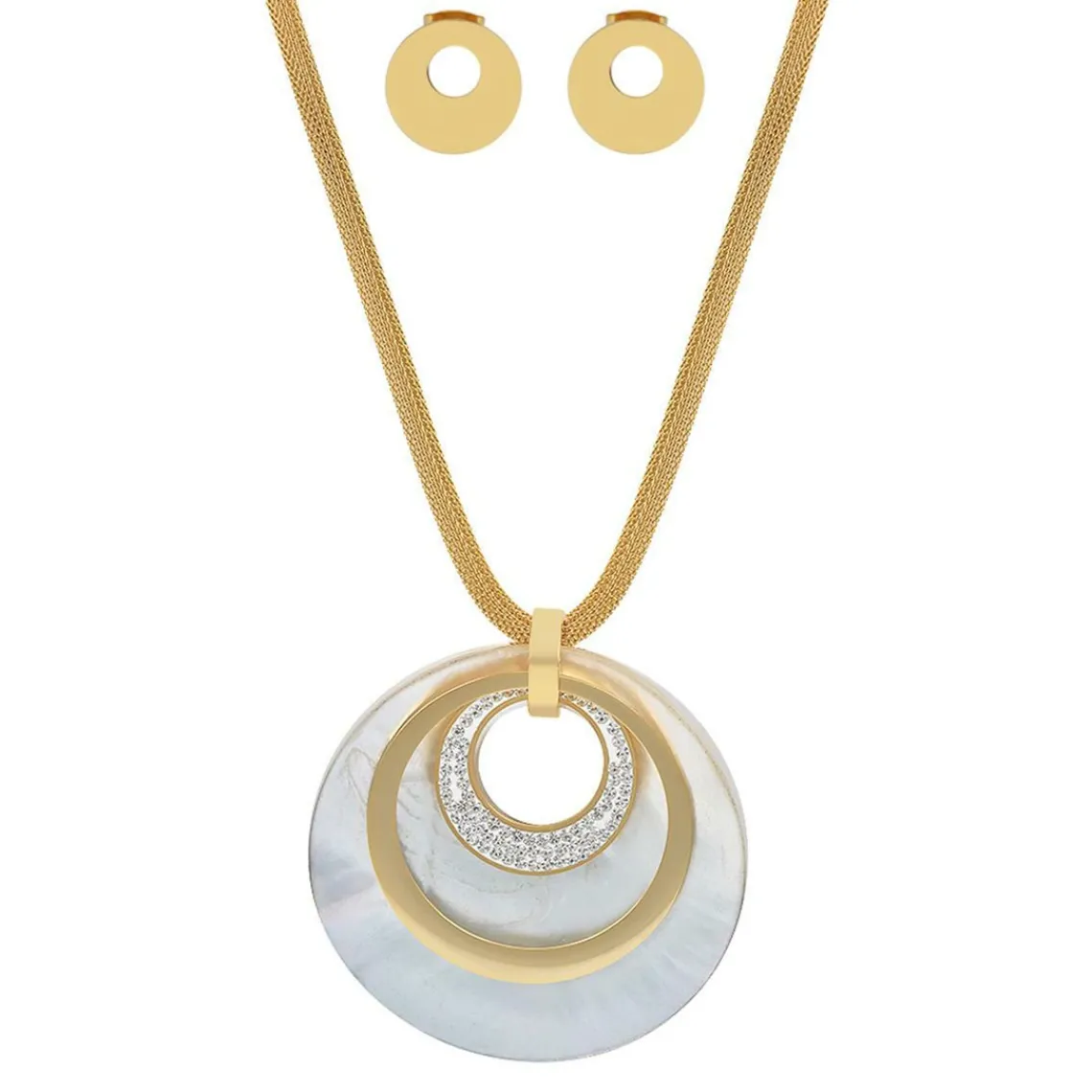 Edforce Collier et pendentif Femme 93-0840-S - Acier Doré | Femme Collier Et Pendentif