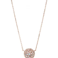 Fossil Bijoux Collier et pendentif Fossil JF01740791 - Collier et pendentif Rosé Cristaux Nacre Femme | Femme Collier Et Pendentif